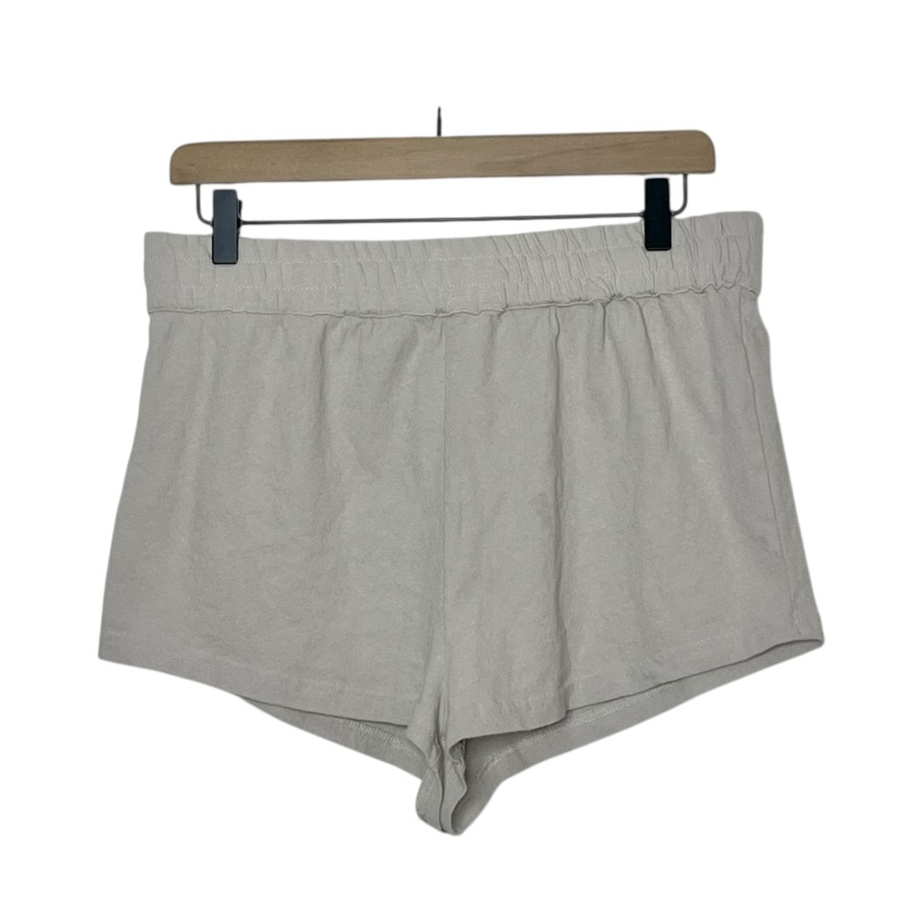 Free People FP Beach Pull On Cotton Shorts Elastic Waist Cream Size Medium